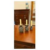 Set of 3 pineapple candleholders
