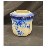 Blue and white vase with Raku glaze approx 6