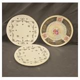 Group of 3 decorative saucers approx 8 inches
