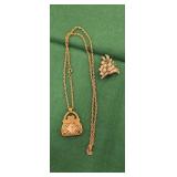 Sophie watch necklace and a broach