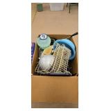 Box of various kitchen supplies