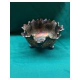 Carnival Glass Footed Bowl