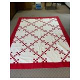 Red and White Patchwork Quilt
