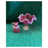 Cranberry Hobnail Glassware