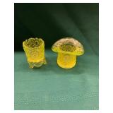 Vaseline Glass Toothpick Holders