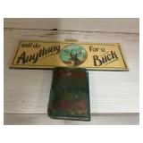 Decorative Wooden Sign and Book