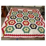 Hand-Stitched Floral Quilt