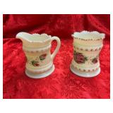 Milk Glass Pitcher and Vase