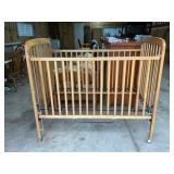 Wooden Baby Crib on Wheels