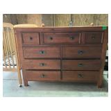 Wooden Nine-Drawer Dresser