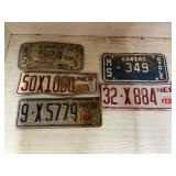 Vintage License Plates Set