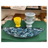 Ceramic Vases and Mosaic Tray