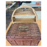 Wicker Basket and Shelf Set