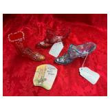 Fenton Glass Shoe Trio