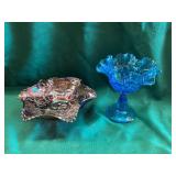 Iridescent and Blue Glassware