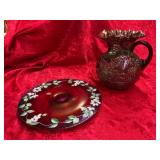 Iridescent Pitcher and Plate