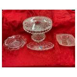 Glass Dish and Stand Set