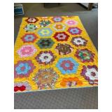 Patchwork Quilt with Floral Motif