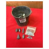 Galvanized Bucket with Fishing Weights