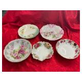 Antique foreign Floral Porcelain Bowl Set