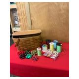 Woven Basket with Ribbon Supplies