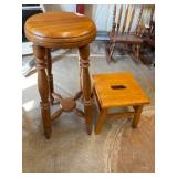 Wooden Stool Pair