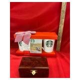 Starbucks Mug Set and Wooden Jewelry Box