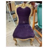 Gilded Chair with Purple Upholstery
