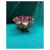 Carnival Glass Footed Bowl