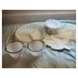 Milk Glass Tableware Set