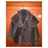 Wool Cape Coat With Embroidery