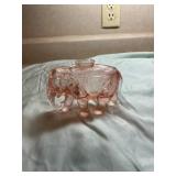 Pink Glass Elephant Dish