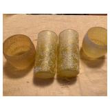 Yellow Crackle Glassware Set