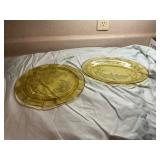 Yellow Glass Serving Platters