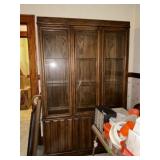 Three-Panel Oak China Cabinet