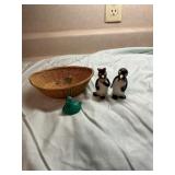 Penguin Figurines and Basket
