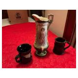 Porcelain Ewer and Mugs