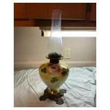 Hand-Painted Glass Oil Lamp