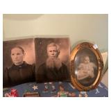 Portrait and Oval Frame Art