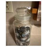 Glass Jar with Buttons