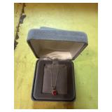 Gold Necklace With Ruby Pendant