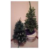 Two Artificial Christmas Trees