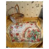 Wicker Basket and Printed Textile