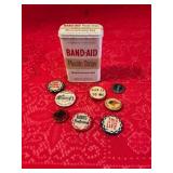 Band-Aid Tin and Pinbacks