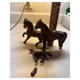 Cast Metal Horse Set