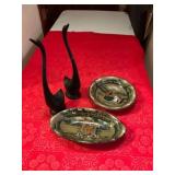 Wooden Sculptures and Ceramic Dishes