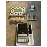 Calculator, Tape Rolls, and Dictation Device