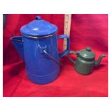 Blue and Green Teapots