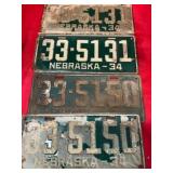 1934 Nebraska License Plates