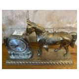 Brass Horse Clock Statue